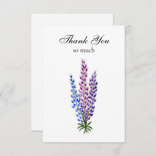 Lupine Note Card Dankeskarte (Vorne/Hinten)