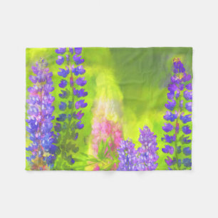 Lupine Painting - Originelle Blume Kunst Fleecedecke