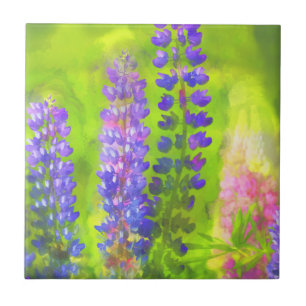 Lupine Painting - Originelle Blume Kunst Fliese