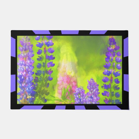 Lupine Painting - Originelle Blume Kunst Fußmatte (Vorderseite)