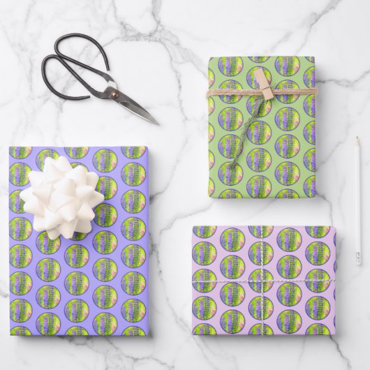 Lupine Painting - Originelle Blume Kunst Geschenkpapier Set (Vorderseite)