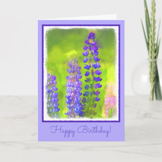Lupine Painting - Originelle Blume Kunst Karte (Vorderseite)