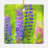 Lupine Painting - Originelle Blume Kunst Keramikornament (Rückseite)