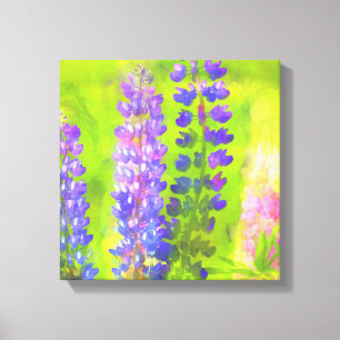 Lupine Painting - Originelle Blume Kunst Leinwanddruck