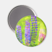 Lupine Painting - Originelle Blume Kunst Magnet (Vorderseite/Rückseite)