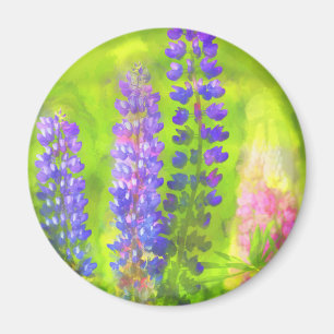 Lupine Painting - Originelle Blume Kunst Magnet