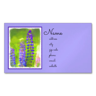 Lupine Painting - Originelle Blume Kunst Magnetische Visitenkarte