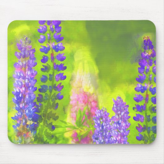 Lupine Painting - Originelle Blume Kunst Mousepad (Vorne)
