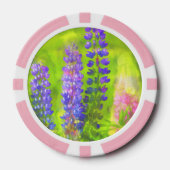 Lupine Painting - Originelle Blume Kunst Pokerchips (Vorderseite)