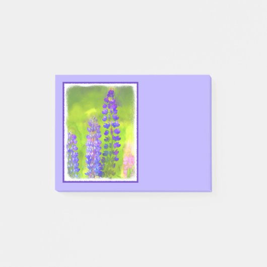 Lupine Painting - Originelle Blume Kunst Post-it Klebezettel (Vorderseite)