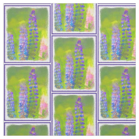 Lupine Painting - Originelle Blume Kunst Stoff (Muster)