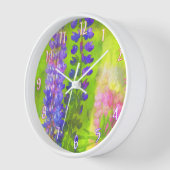 Lupine Painting - Originelle Blume Kunst Uhr (Winkel)