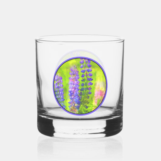 Lupine Painting - Originelle Blume Kunst Whiskyglas (Vorderseite)