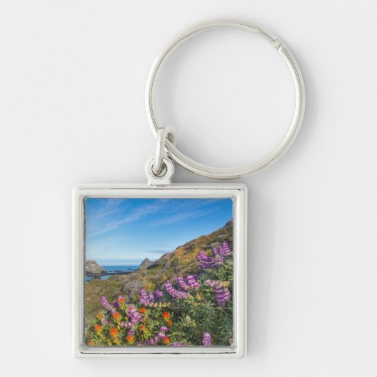 Lupine und Pinsel Schlüsselanhänger (Vorne)