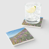 Lupine und Pinsel Steinuntersetzer (Seitenansicht)