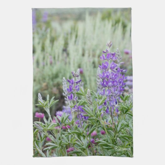 Lupine-Wildblumen-Tee-Tuch Geschirrtuch (Vertikal)