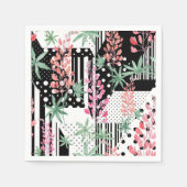 Lupinen auf schwarz-weißem Hintergrund Serviette (Vorderseite)