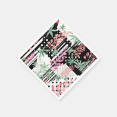 Lupinen auf schwarz-weißem Hintergrund Serviette (Ecke)