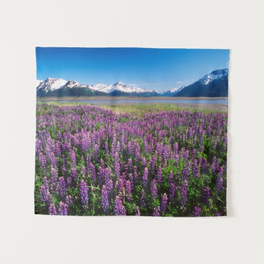 Lupinen in Bloom | Kenai Mountains, Alaska Wandteppich (Vorderseite (Horizontal))
