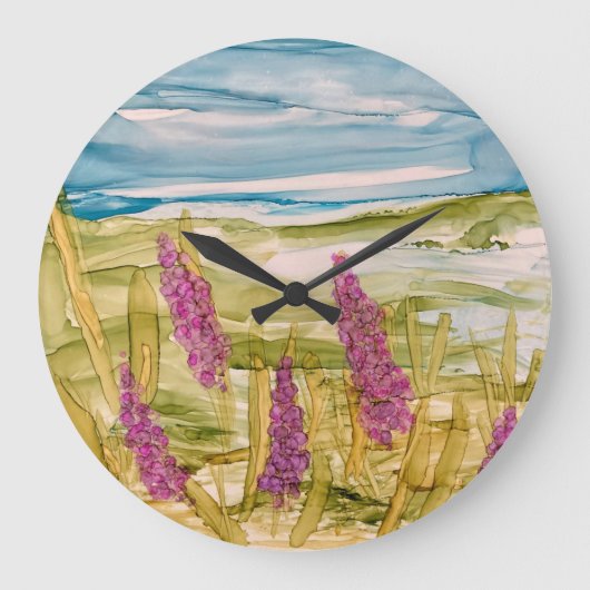 Lupinen in freier Wildbahn  Große Wanduhr (Vorderseite)