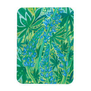Lupinenblumen, Sommerwildblumen-Blumenmalerei Magnet