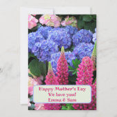 Lupins Hydrangea Blume Happy Mütter Day Card Einladung (Vorderseite)
