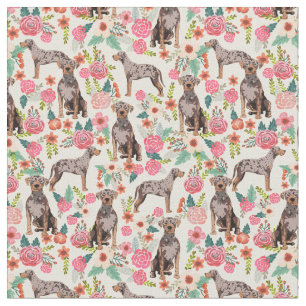 Lupisiana catahoula leopard Hund Vintage Blüten Stoff