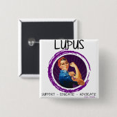Lupus-Anwalt, erziehen, stützen sich Button (Vorne & Hinten)