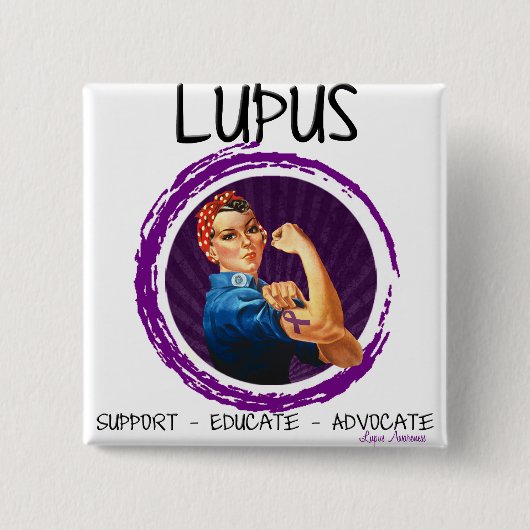 Lupus-Anwalt, erziehen, stützen sich Button (Vorderseite)