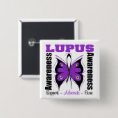 Lupus Awareness Butterfly Button (Vorne & Hinten)