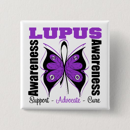 Lupus Awareness Butterfly Button (Vorderseite)
