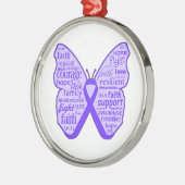 Lupus Awareness Butterfly Silbernes Ornament (Links)