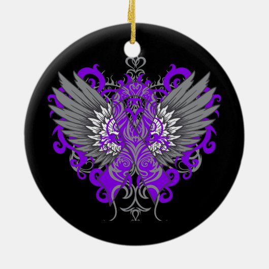 Lupus Awareness Cool Wings Keramik Ornament (Hinten)