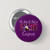 Lupus Awareness Cure / Lilac Lila Custom Floral Button (Vorne & Hinten)
