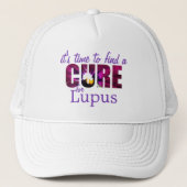 Lupus Awareness Cure / Lilac Lila Custom Floral Truckerkappe (Vorderseite)