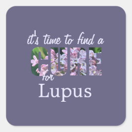 Lupus Awareness Cure / Lilac Solid Lila Custom Quadratischer Aufkleber