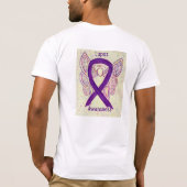 Lupus Awareness Lila Ribbon Angel Custom T-Shirt (Rückseite)