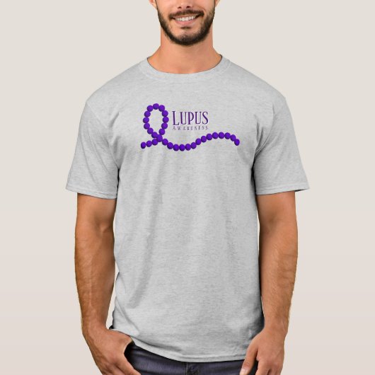 Lupus Awareness Lila Ribbon Beads T-Shirt (Vorderseite)