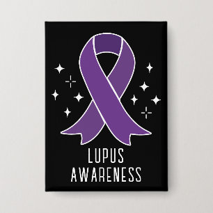 Lupus Awareness Lila Ribbon Personalisierter Text Button