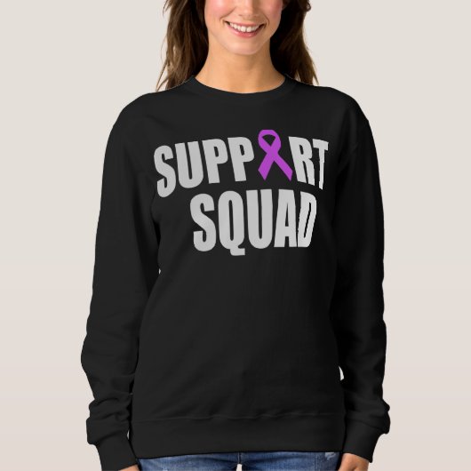 Lupus Awareness Lila Ribbon Support Squad Sweatshirt (Vorderseite)