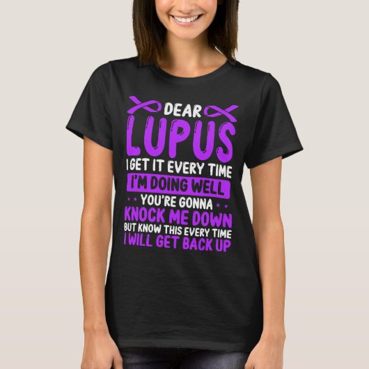 Lupus Awareness Month Lupus Purple Lupus Ribbon T-Shirt (Vorderseite)