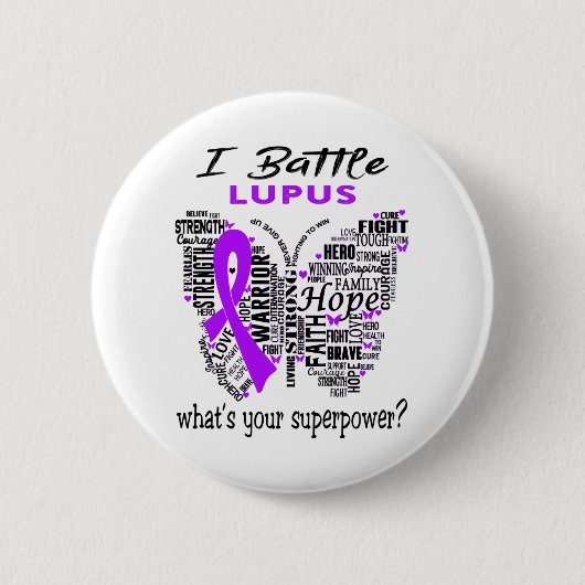 Lupus Awareness Month Ribbon Geschenke Button (Vorderseite)