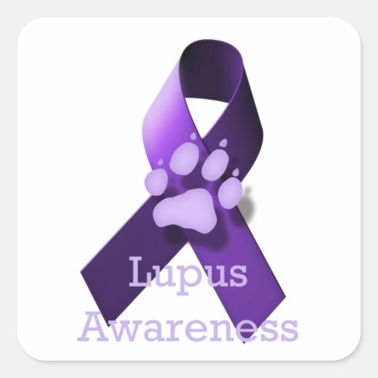 Lupus Awareness Quadratischer Aufkleber (Vorderseite)