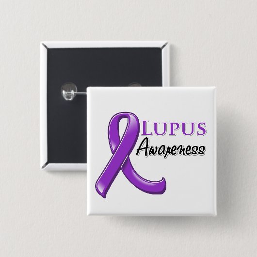 Lupus Awareness Ribbon Button (Vorne & Hinten)