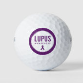Lupus Awareness Ribbon Lila Golfball (Vorderseite)