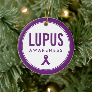 Lupus Awareness Ribbon Lila Keramik Ornament