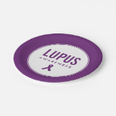 Lupus Awareness Ribbon Lila Pappteller (Schrägansicht)