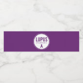 Lupus Awareness Ribbon Lila Wasserflaschenetikett (Einzelnes Label)