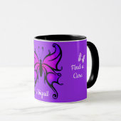 Lupus Awareness Support Lila Add Name Butterfly Tasse (VorderseiteRechts)