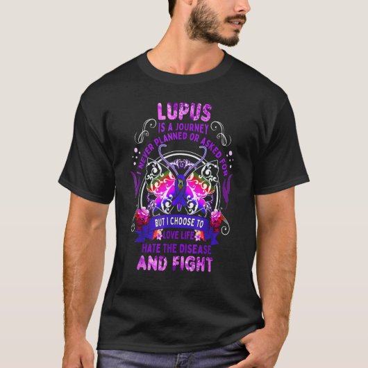 Lupus Awareness Warrior Liebe Life Hate Lupus T-Shirt (Vorderseite)